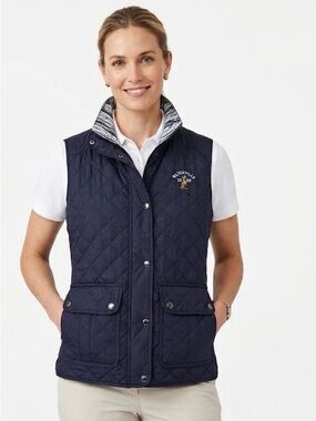 Peter Millar Reversible Quilted Golf Vest Navy Blue Waterville 1889 XS / S